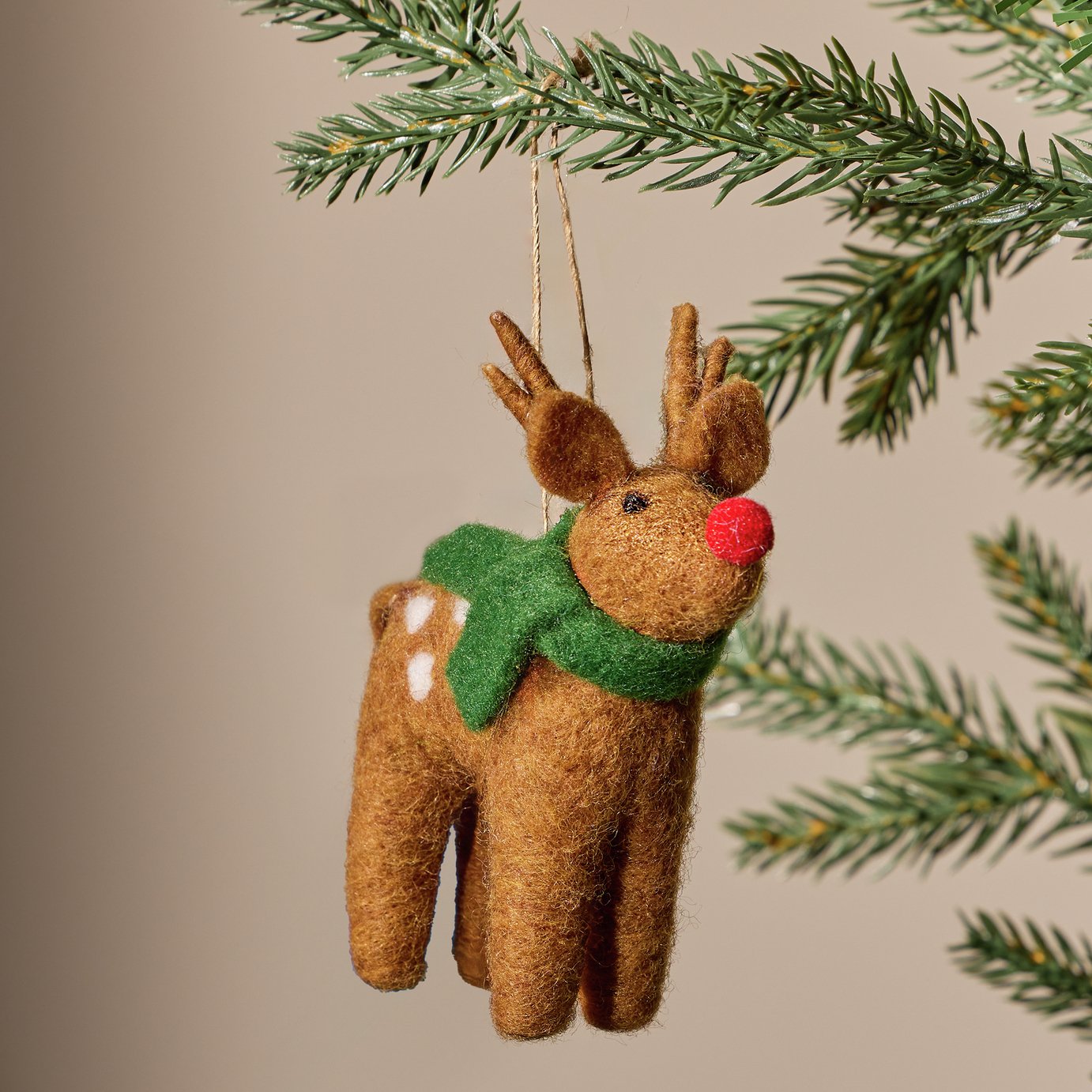 Argos Home Felt Reindeer Hanging Christmas Ornament