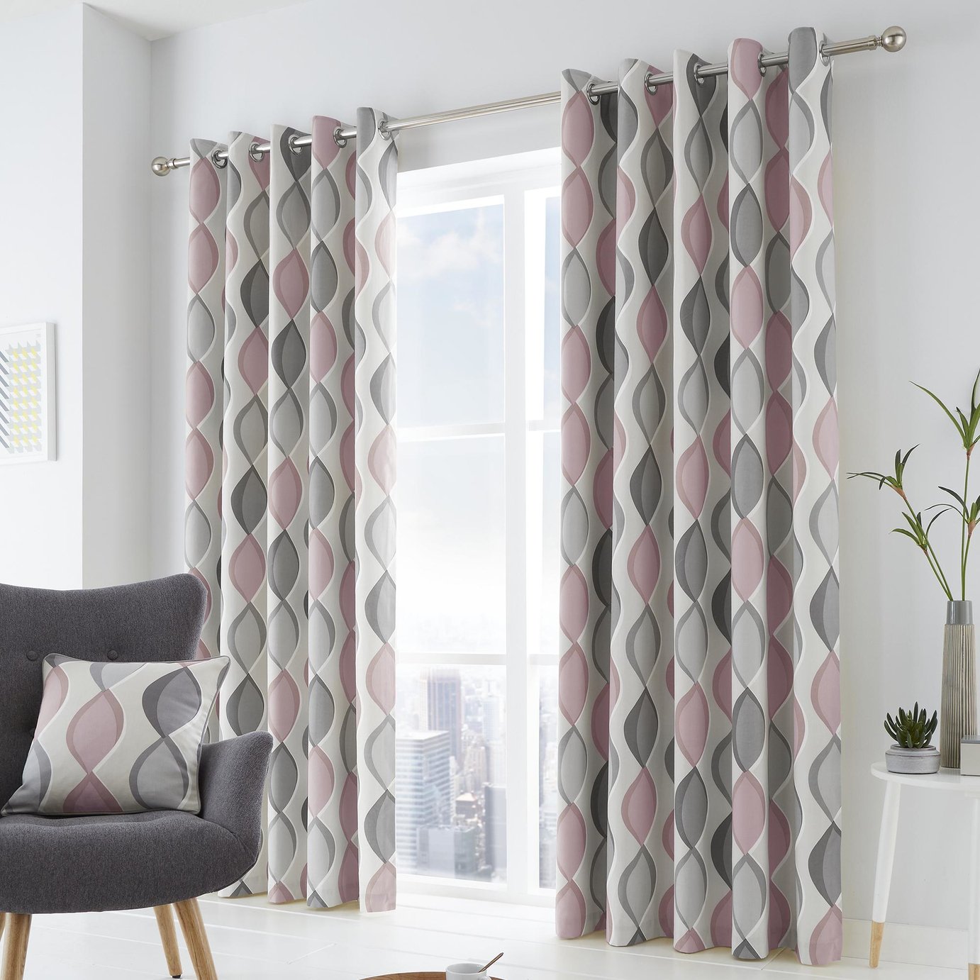 Fusion Lennox Ogee Eyelet Curtains