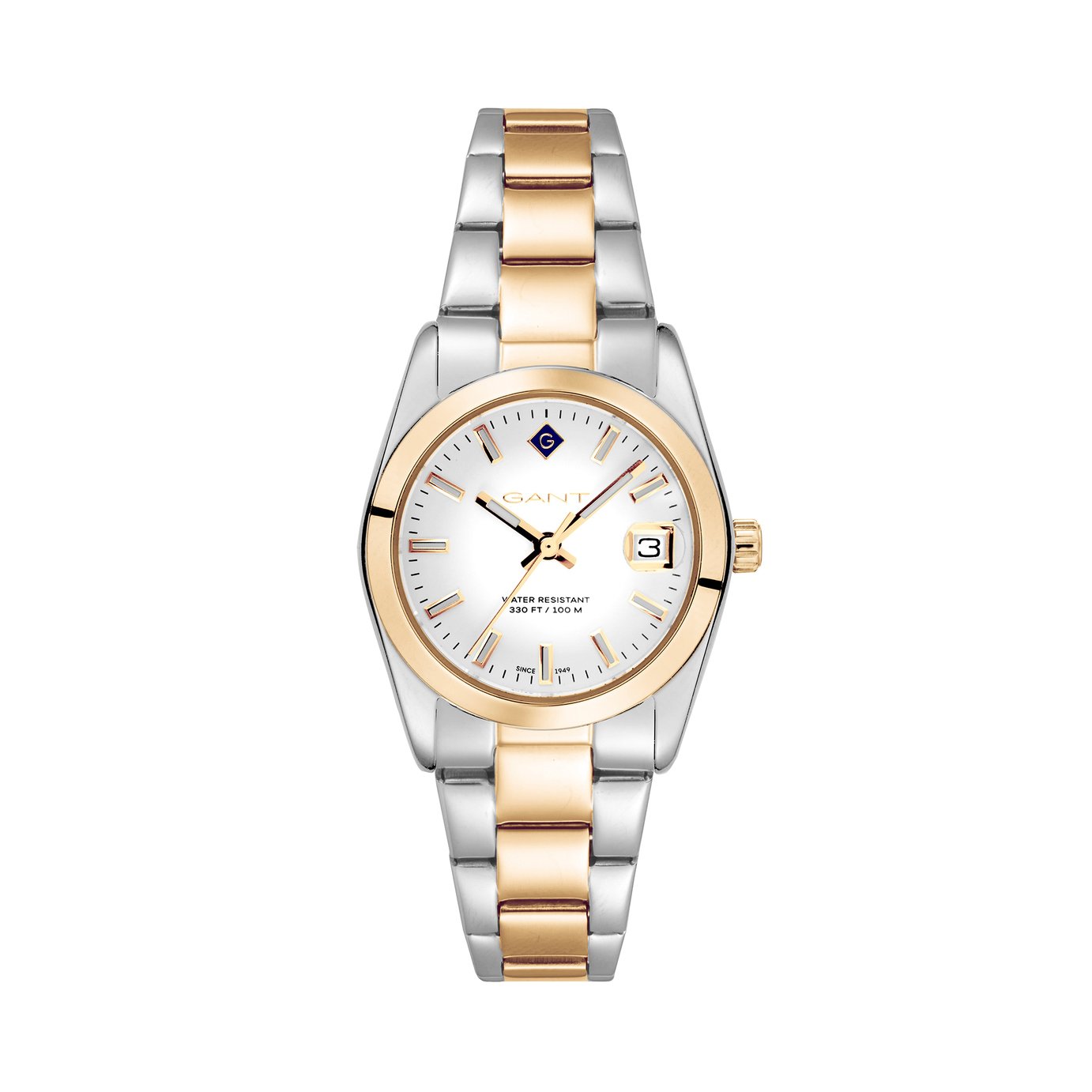 Gant Everett Ladies White Dial Two Tone Bracelet Watch