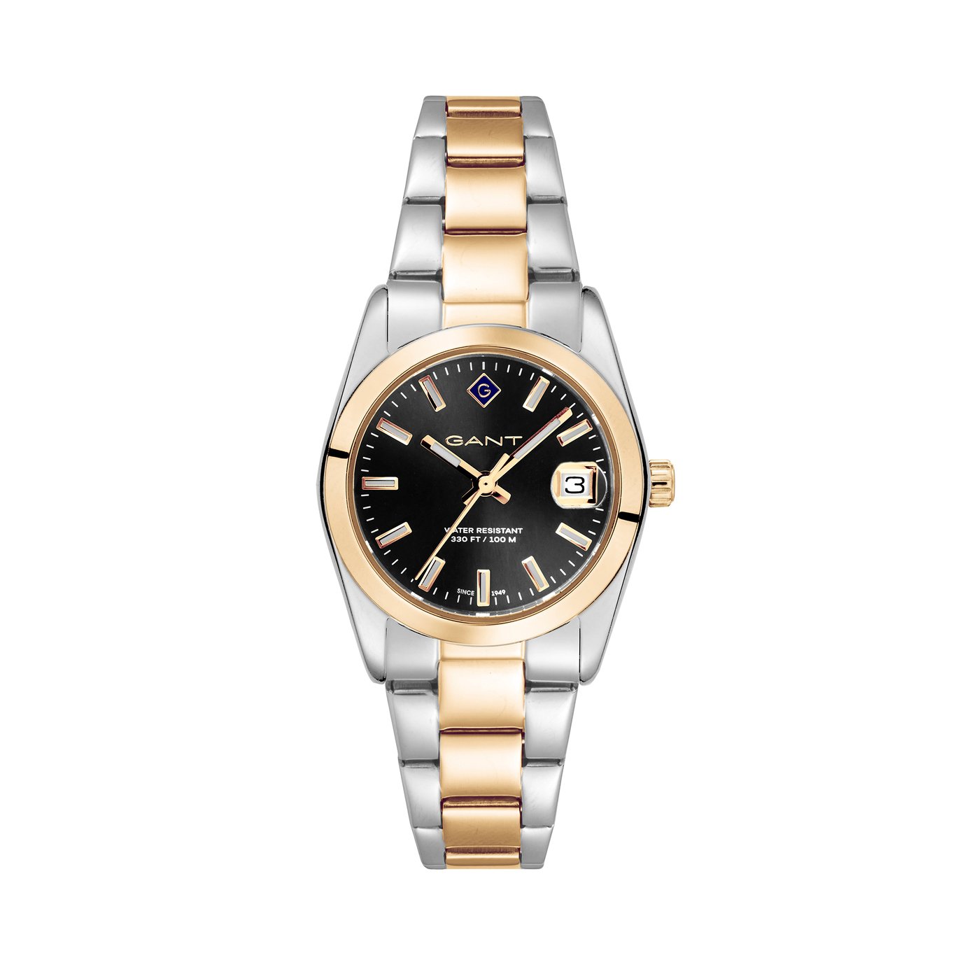 Gant Everett Ladies Black Dial Two Tone Bracelet Watch