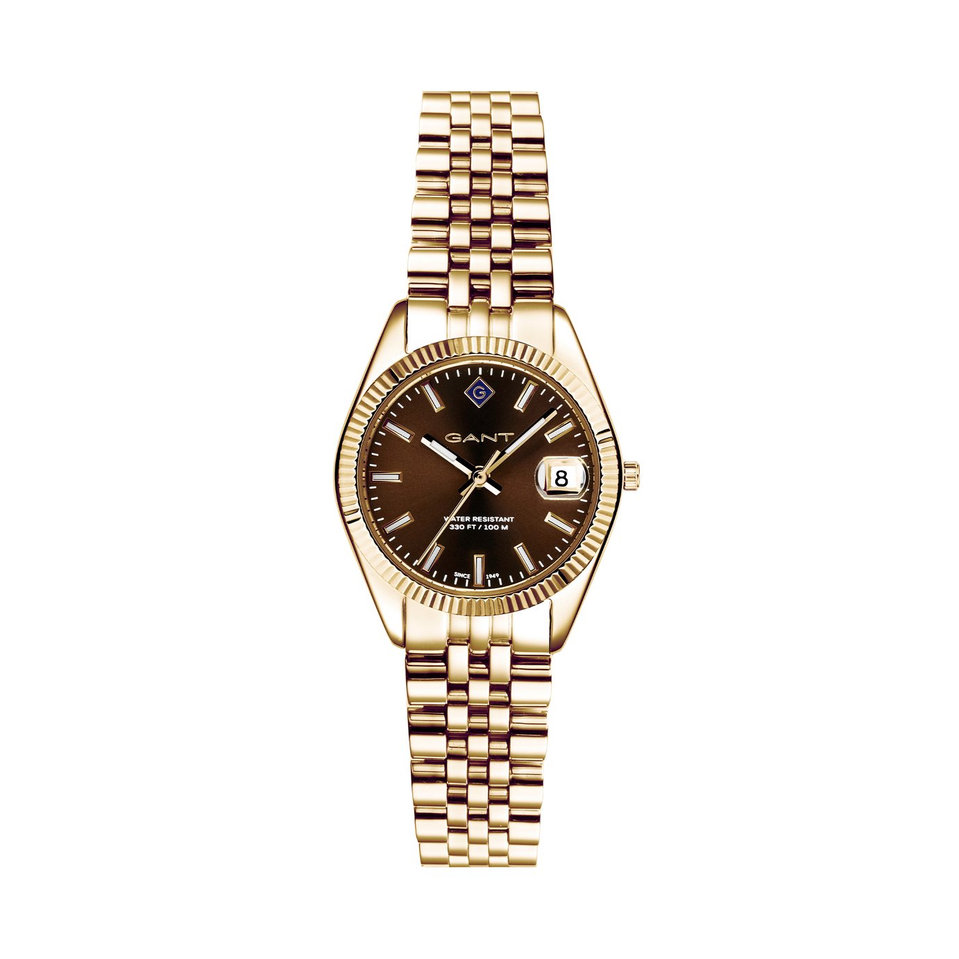 Gant Sussex Mini Ladies Brown Dial Gold Plated Bracelet Watch