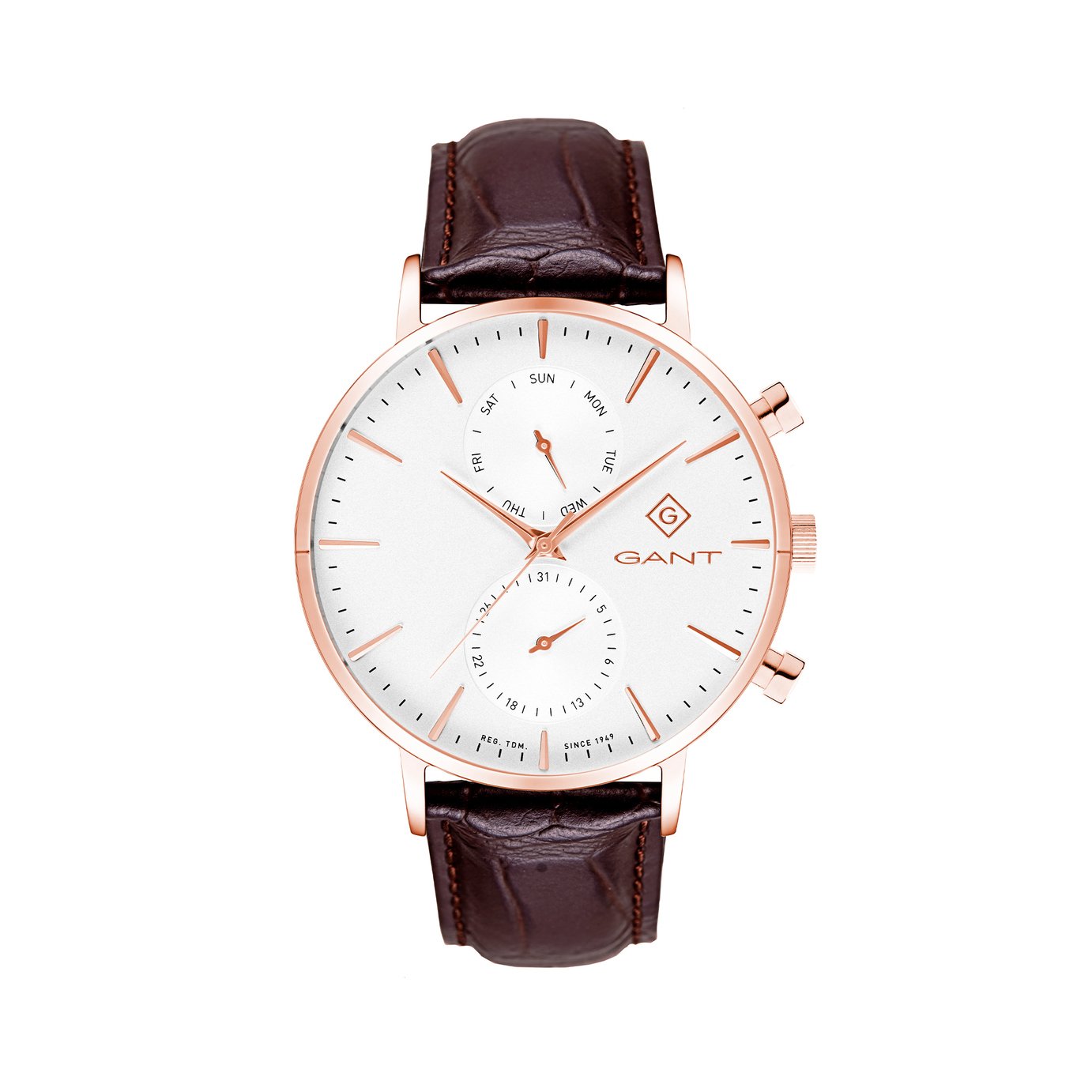 Gant Park Hill Day Date II Men's Brown Leather Strap Watch