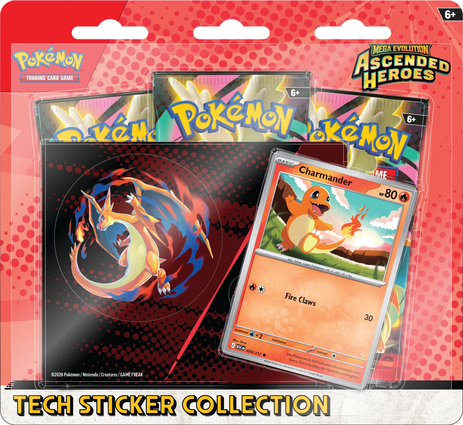 Pokémon Ascended Charmander And Heroes Sticker Trading Cards