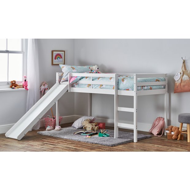 Buy Argos Home Kaycie Mid Sleeper with Slide - White | Kids beds | Argos