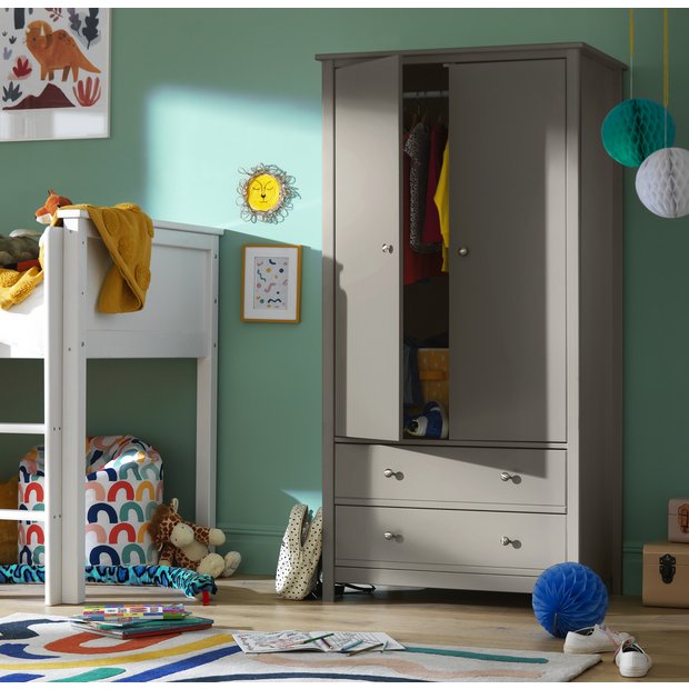 Kids wardrobe hot sale with drawers