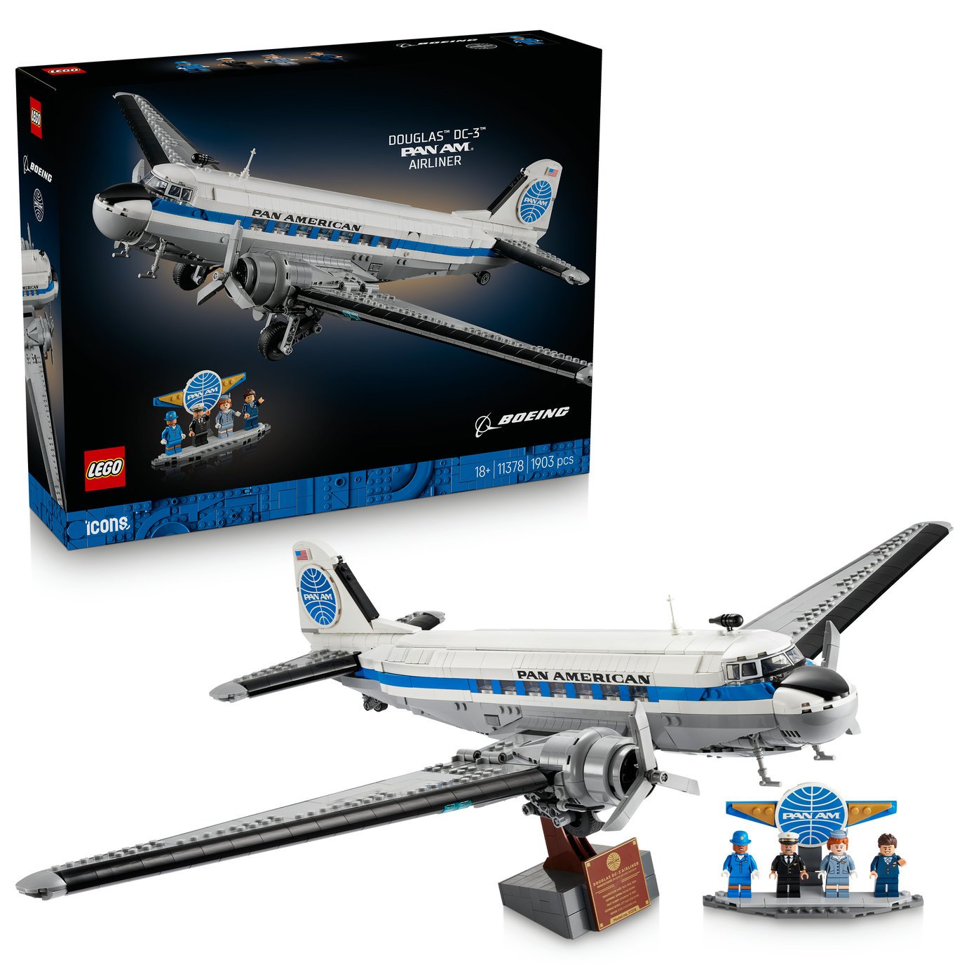 LEGO Icons Douglas DC-3 PAN AM Airliner Model Kit 11378 PREORDER