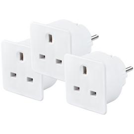 Masterplug UK to Europe Travel Adaptor - 3 Pack