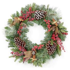 Premier Decorations Berry & Cone Frosted Christmas Wreath