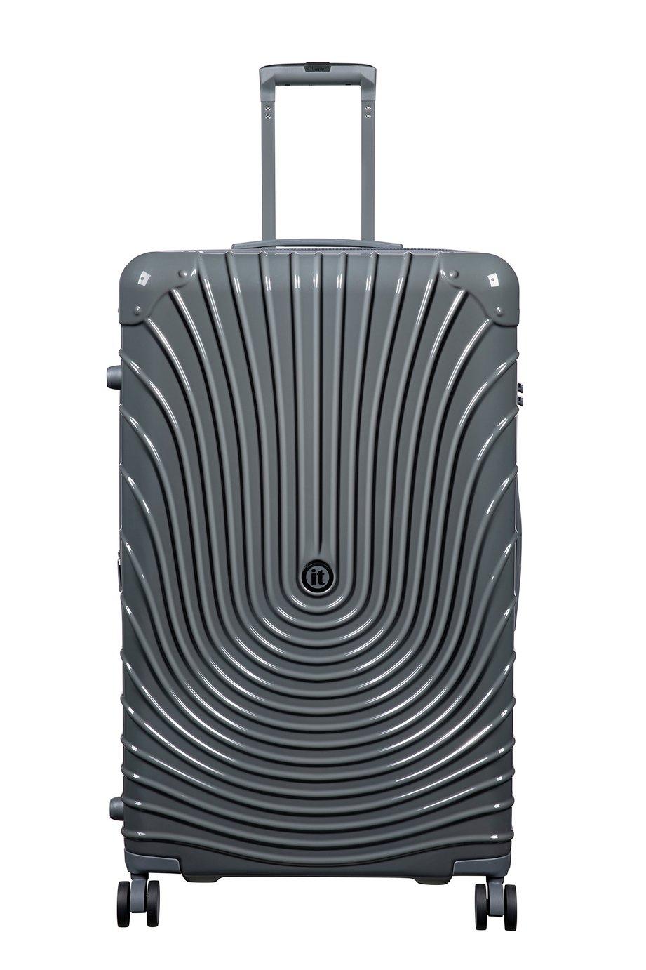 IT Luggage Radiating Expandable 8 Wheel Hard Large Suitcase - Charcoal