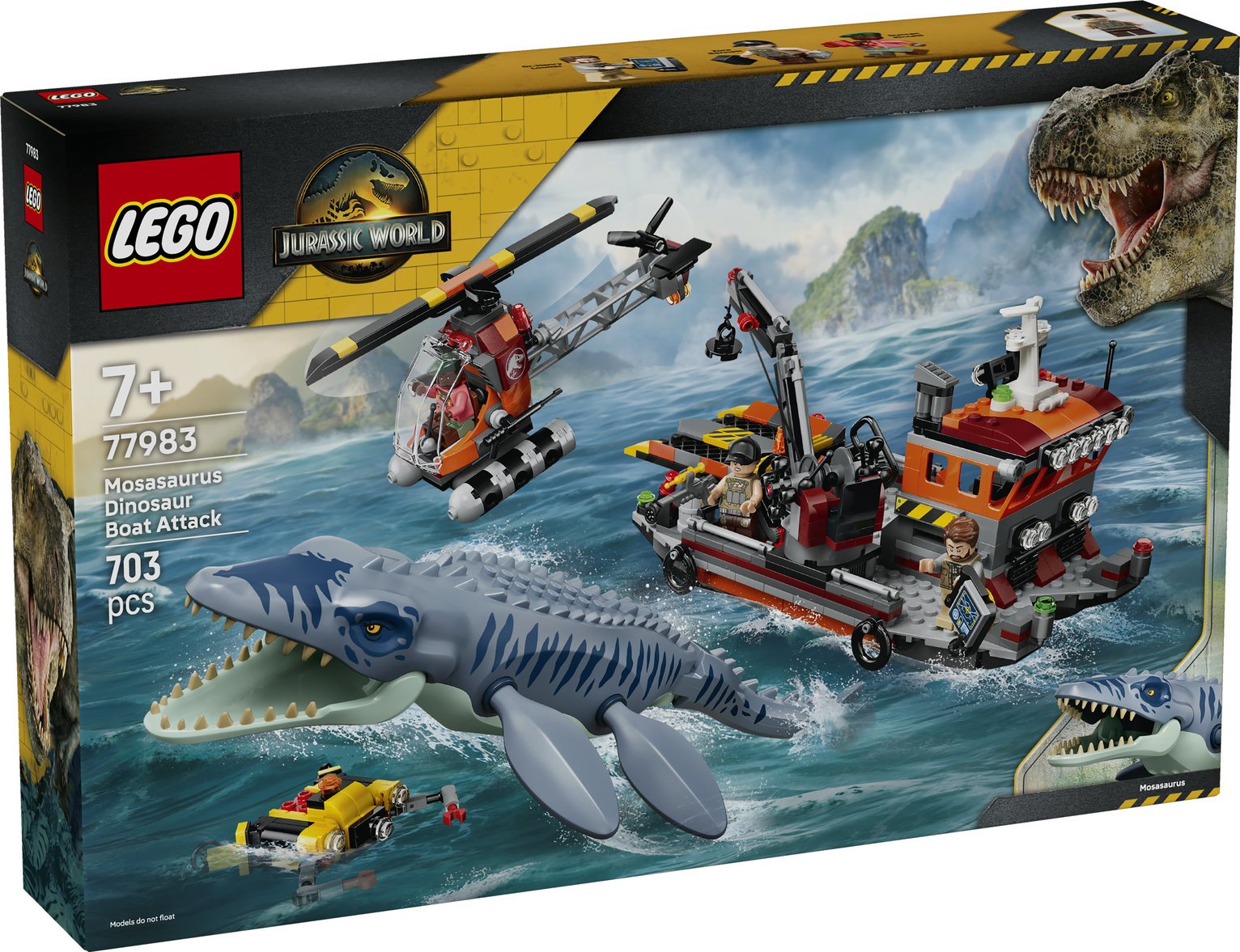 LEGO Jurassic World Mosasaurus Dinosaur Boat Attack Toy 77983 PREORDER