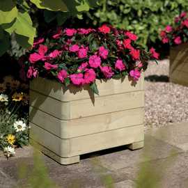 Rowlinson Marberry 50cm Square Wooden Planter