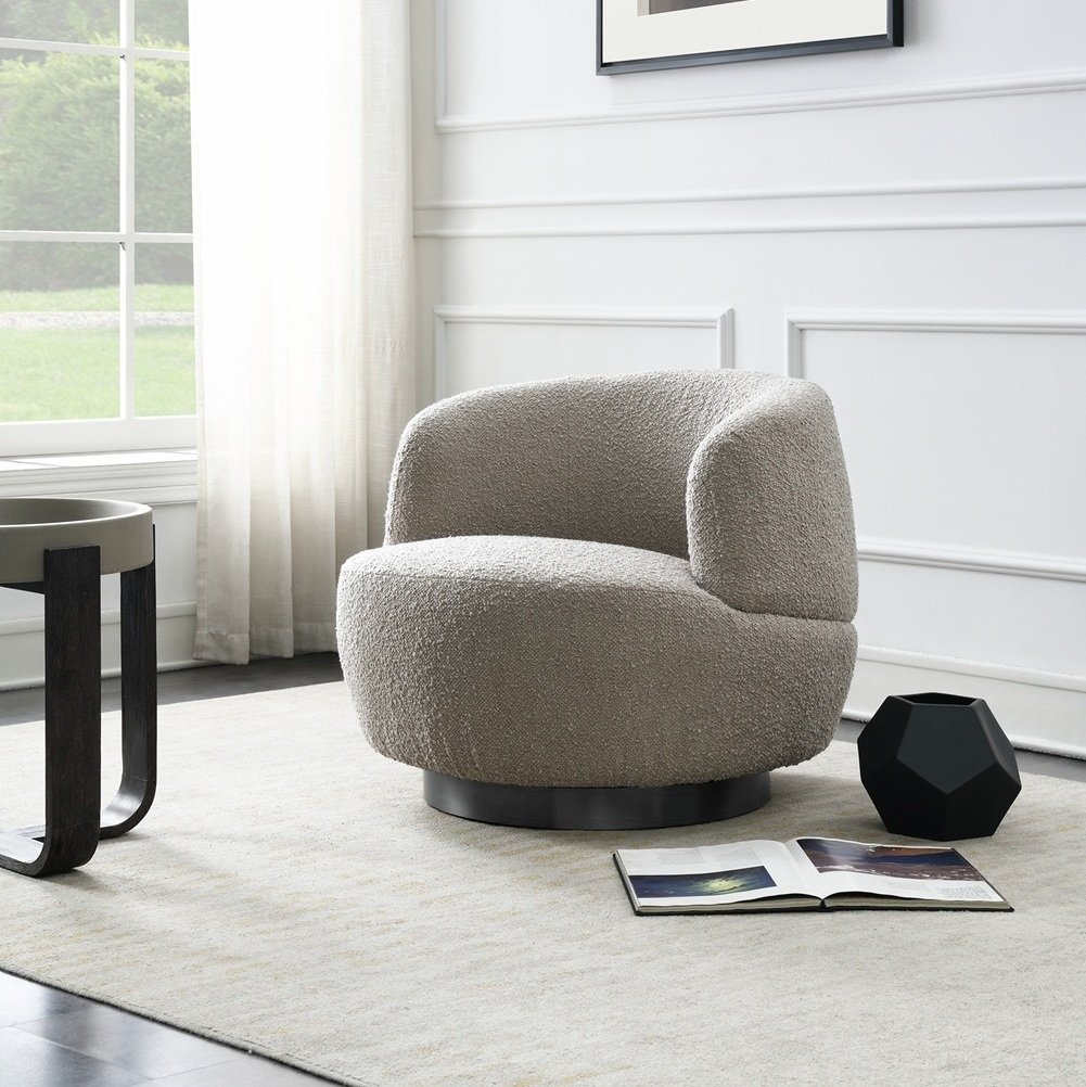 Sofa Source Rowley Swivel Accent Chair - Taupe