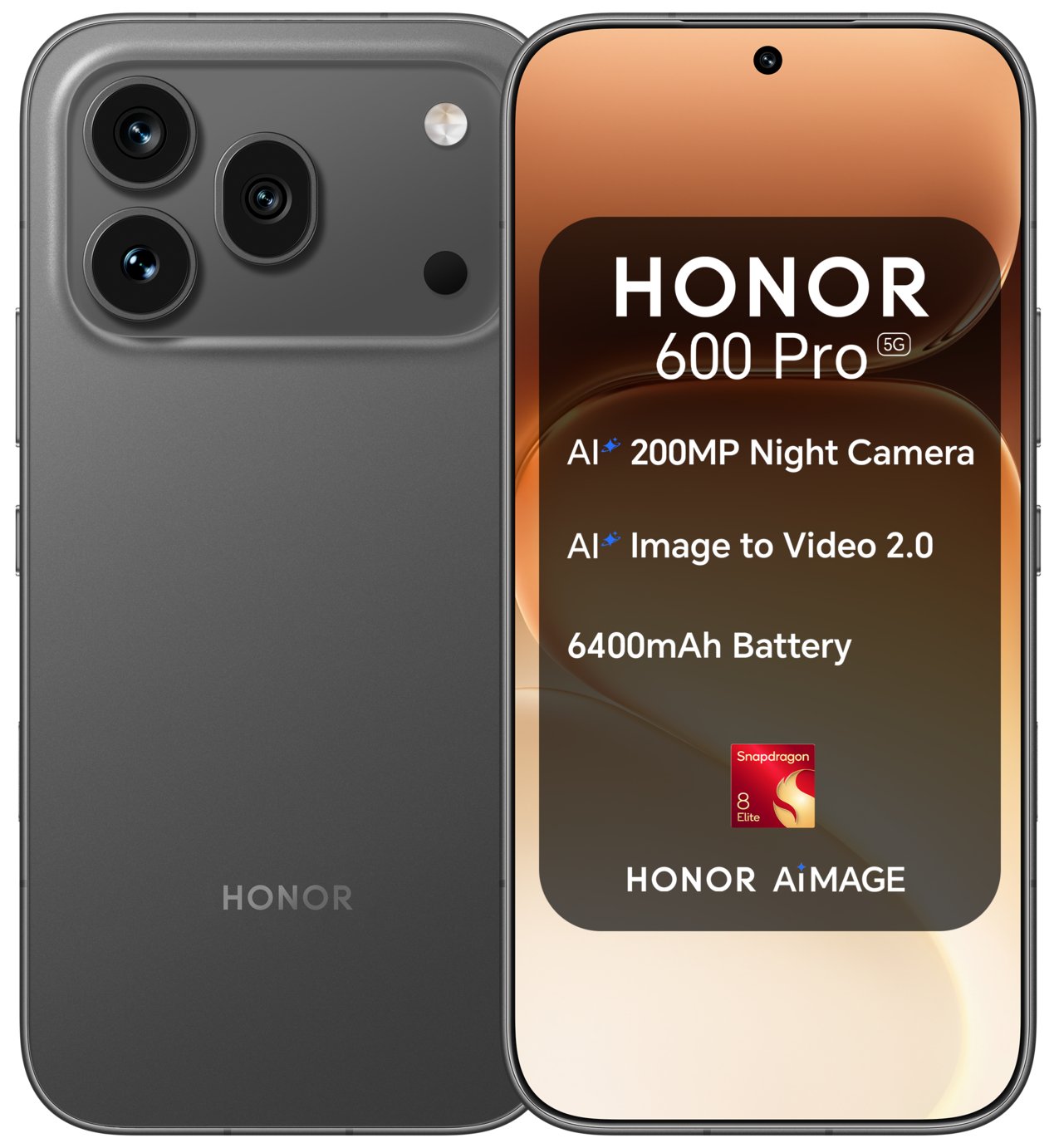 SIM Free HONOR 600 Pro 5G 512GB AI Mobile Phone - Black