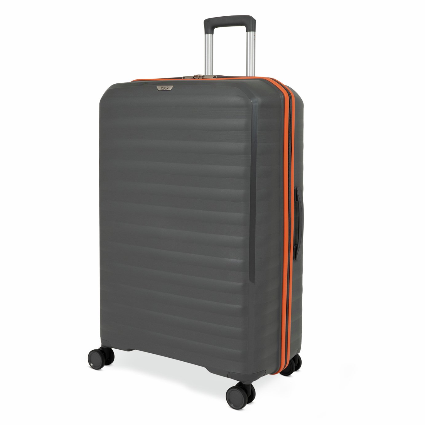 Rock Oslo 8 Wheel Hard Suitcase - Medium, Charcoal and Orange