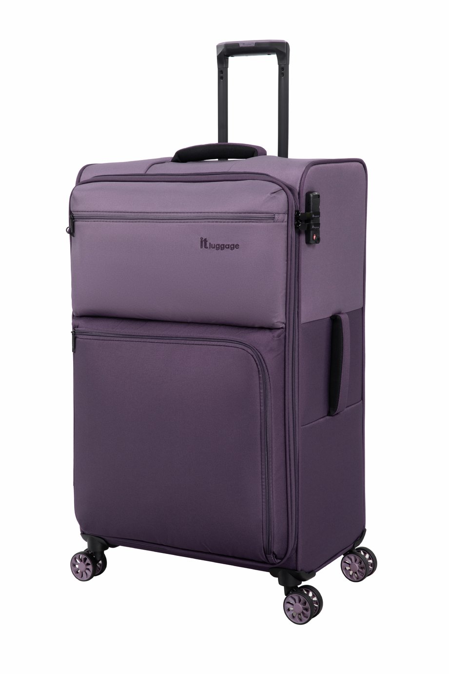 IT Luggage Duo-Tone 8 Wheel Soft Large Suitcase - Purple