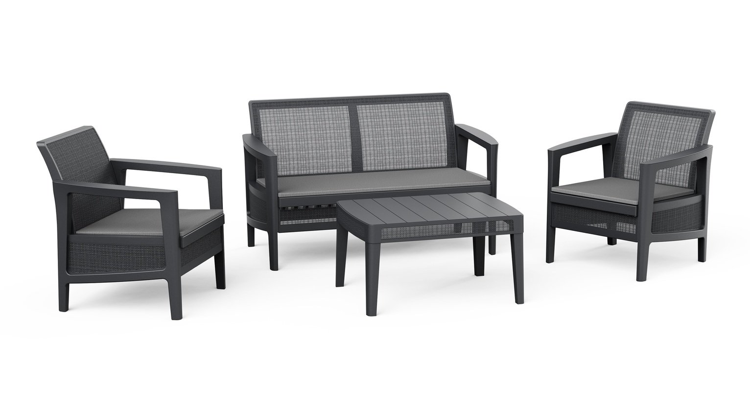 Keter Atlas Linea 4 Seater Resin Lounge Set - Grey