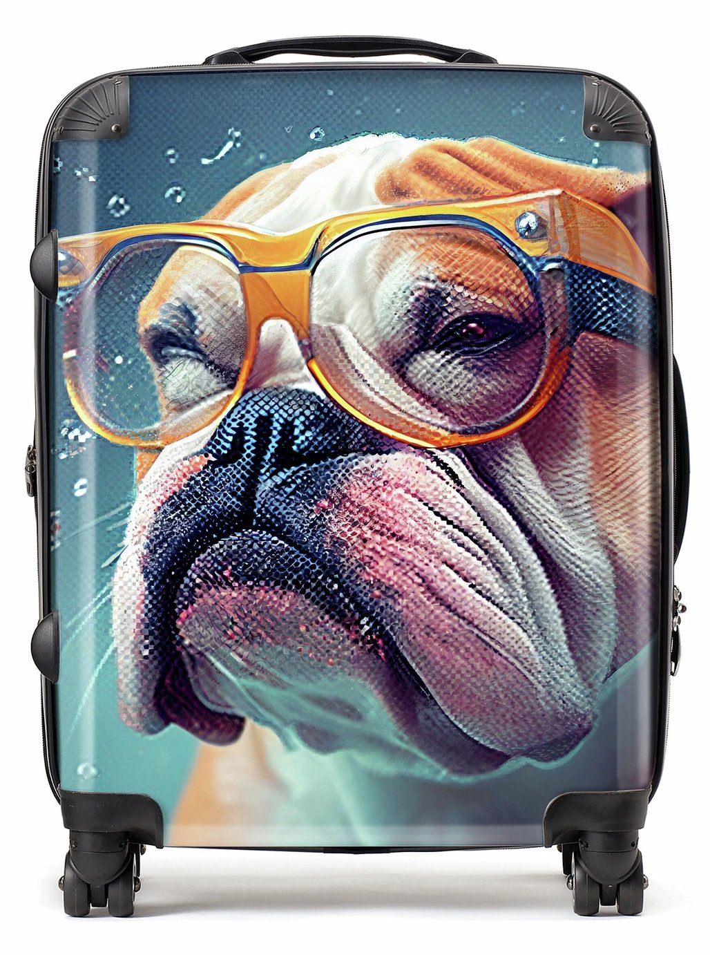 Warren Reed - Designer Bulldog Splash Art 8-Wheel Hard Suitcase
