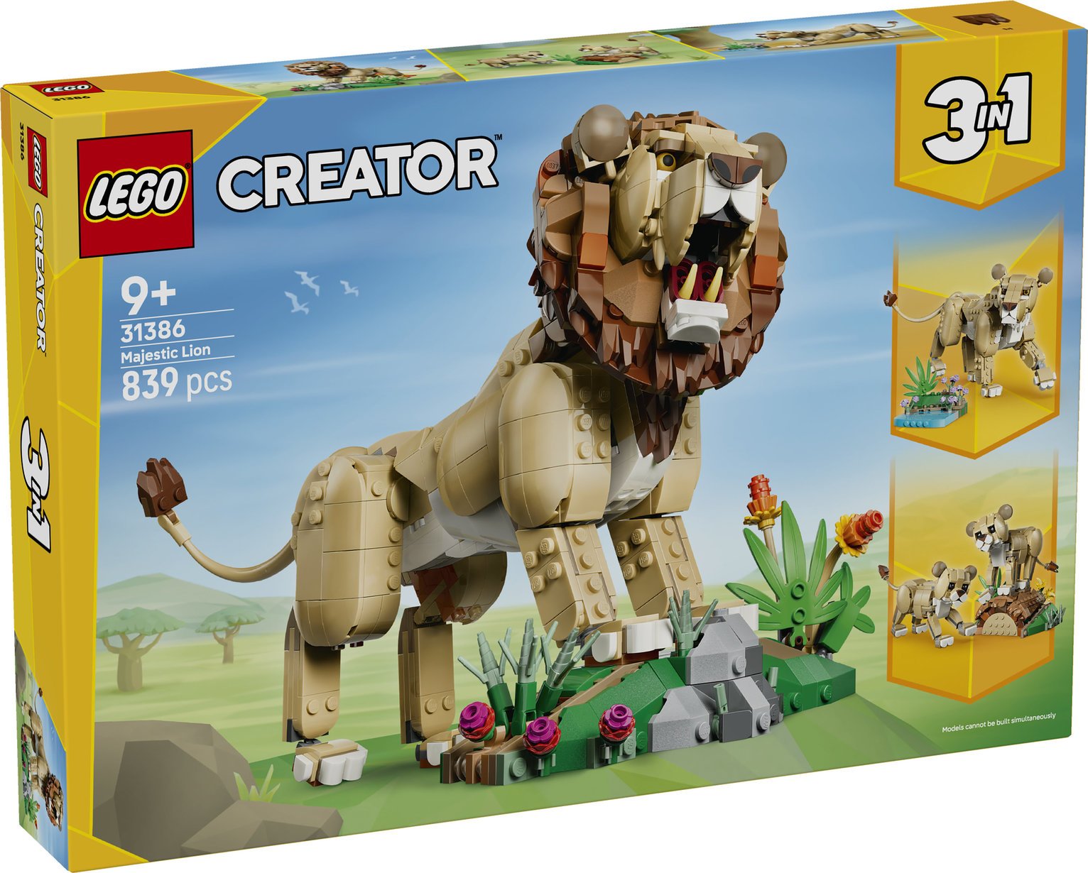 LEGO Creator 3 in 1 Wild Animals: Majestic Lion Toy 31386 PREORDER