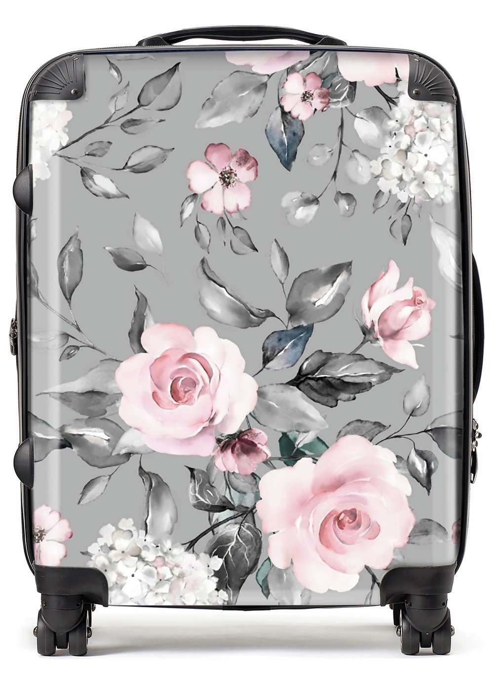 Warren Reed - Designer Dusty Pink Roses 8-Wheel Hard Suitcase
