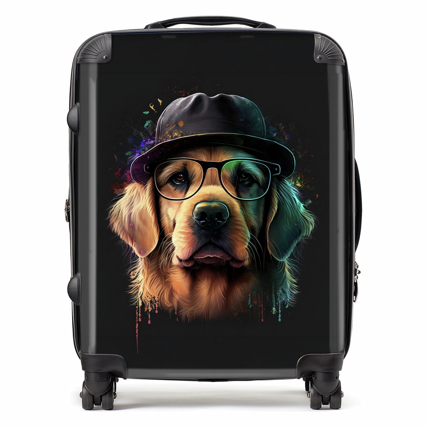 Warren Reed - Designer Golden Retriever Dog 8-Wheel Hard Suitcase