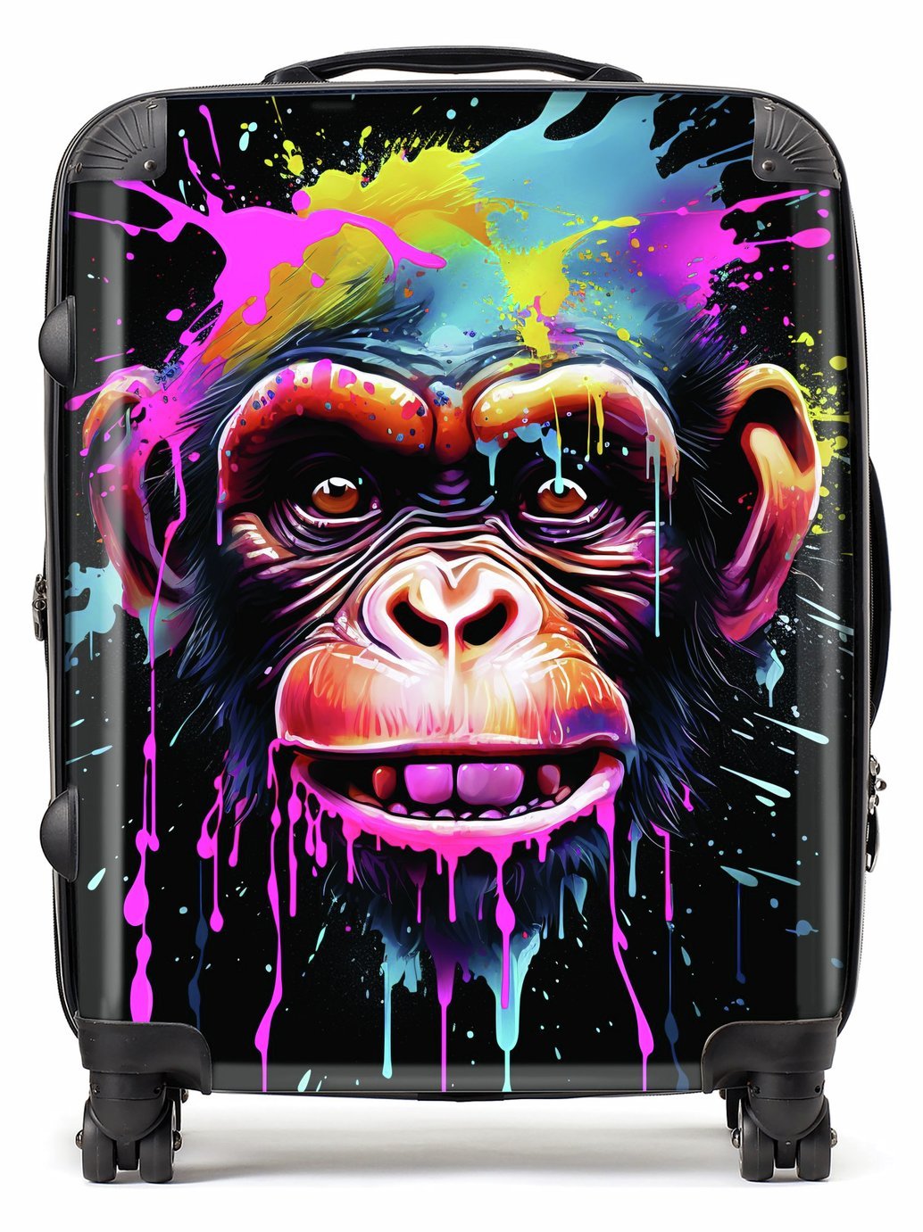 Warren Reed - Designer Monkey Face Splash Art 8-Wheel Hard Suitcase - Medium