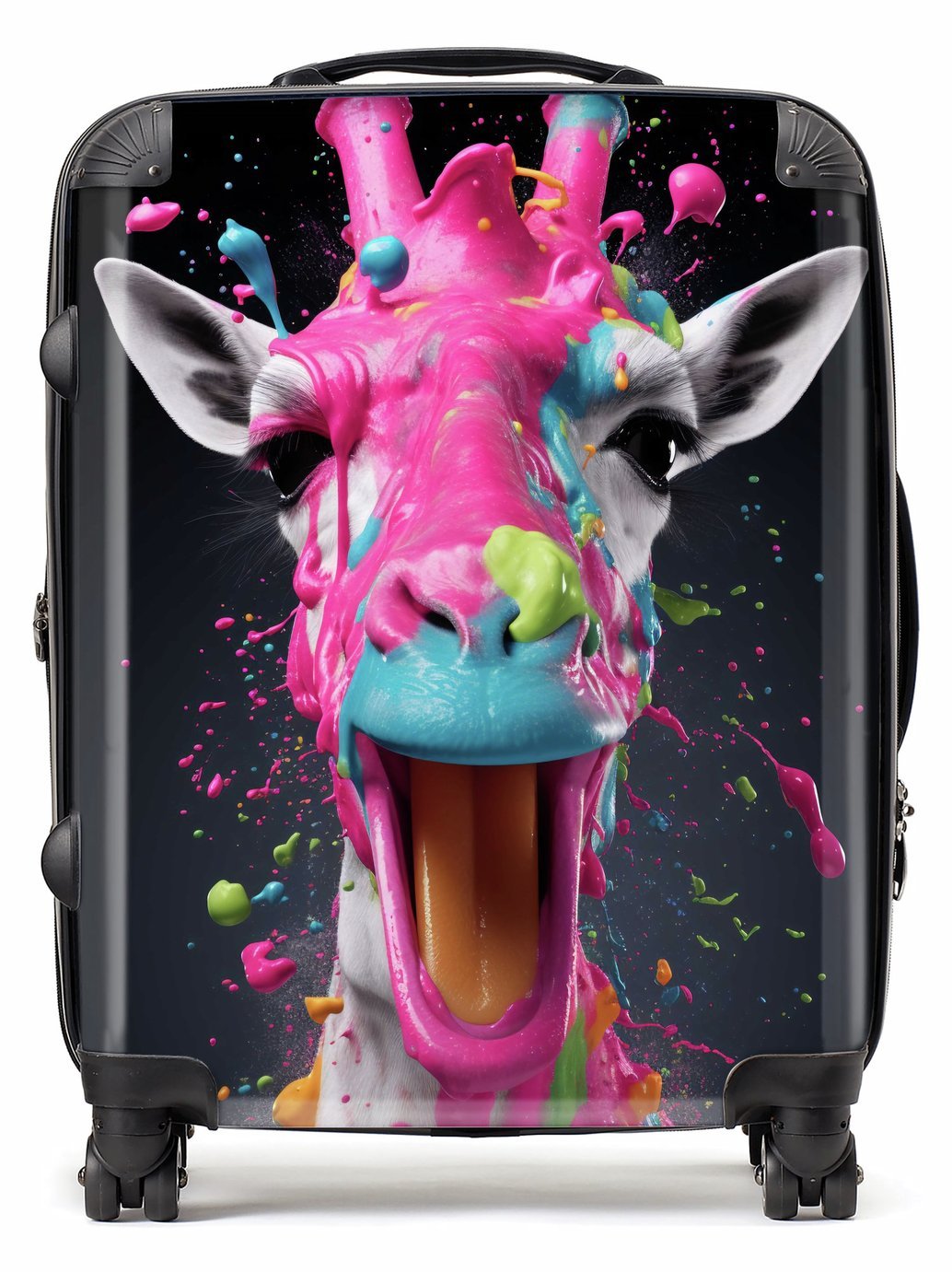 Warren Reed - Designer Splash Art Giraffe Face 8-Wheel Hard Suitcase - Medium