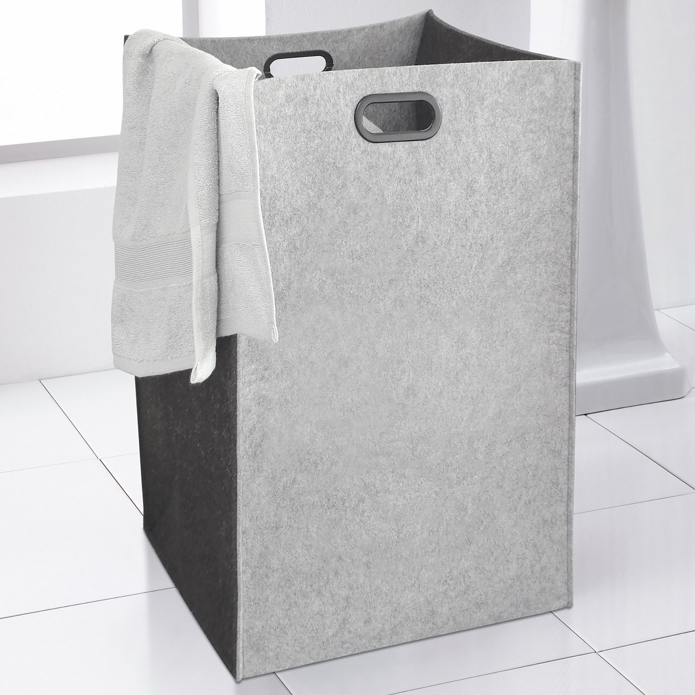 Country Club 100L Felt Laundry Basket - Grey