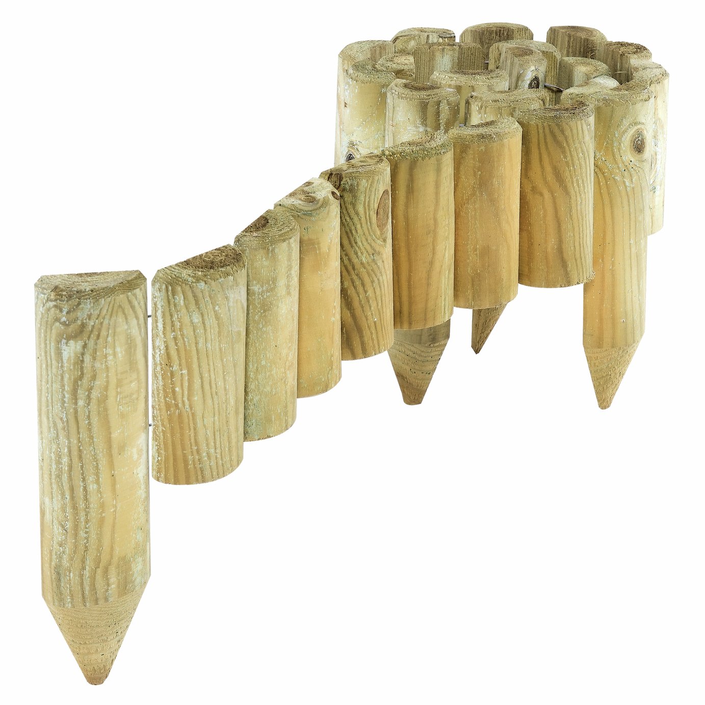 Rowlinson Wooden Spiked Border Roll - Pack of 2