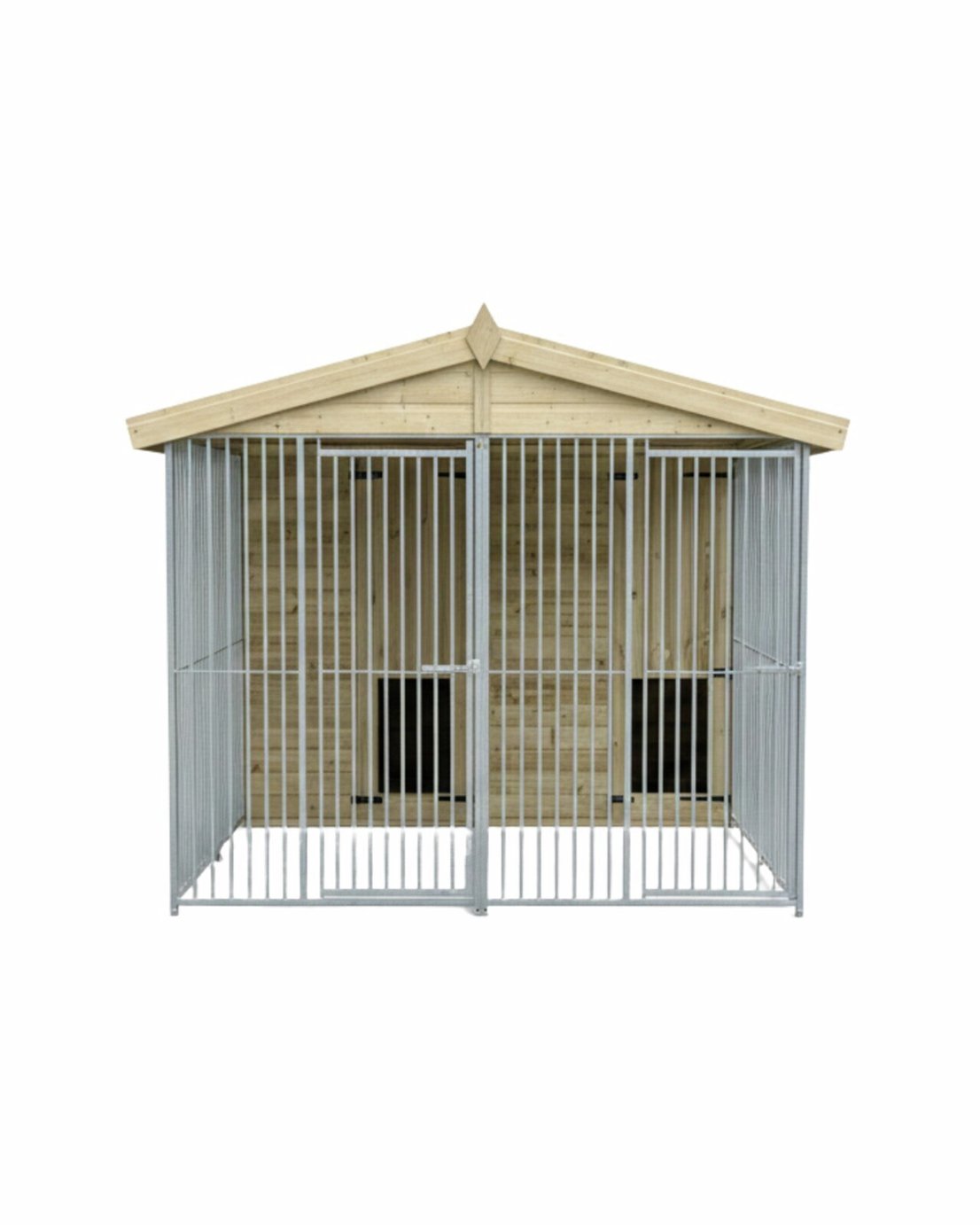 Benchmark Kennels Premium Double Wooden Dog Kennel - 8 x 8ft