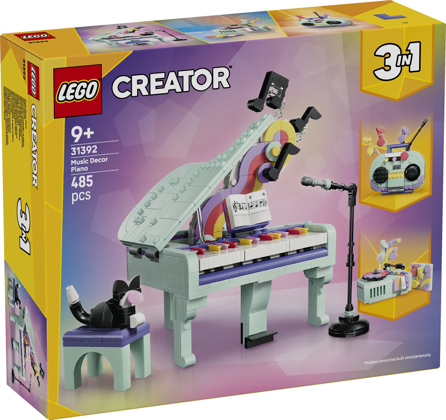 LEGO Creator 3 in 1 Music Decor Piano with Cat Toy 31392 PREORDER