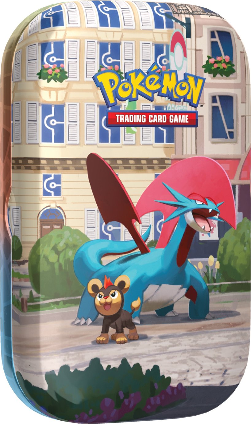 Pokémon Lumiose City Salamence Litleo Trading Cards Mini Tin