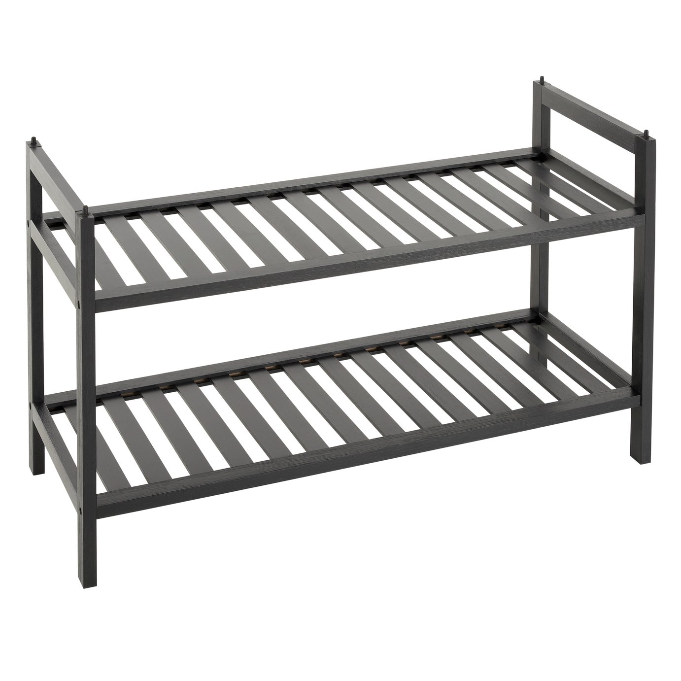 Habitat Kitt Bamboo 2 Shelf Shoe Rack - Black