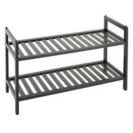 Habitat Kitt Bamboo 2 Shelf Shoe Rack - Black