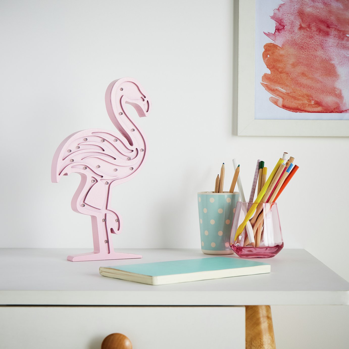 Glow Flamingo Kids LED Table Light - Pink