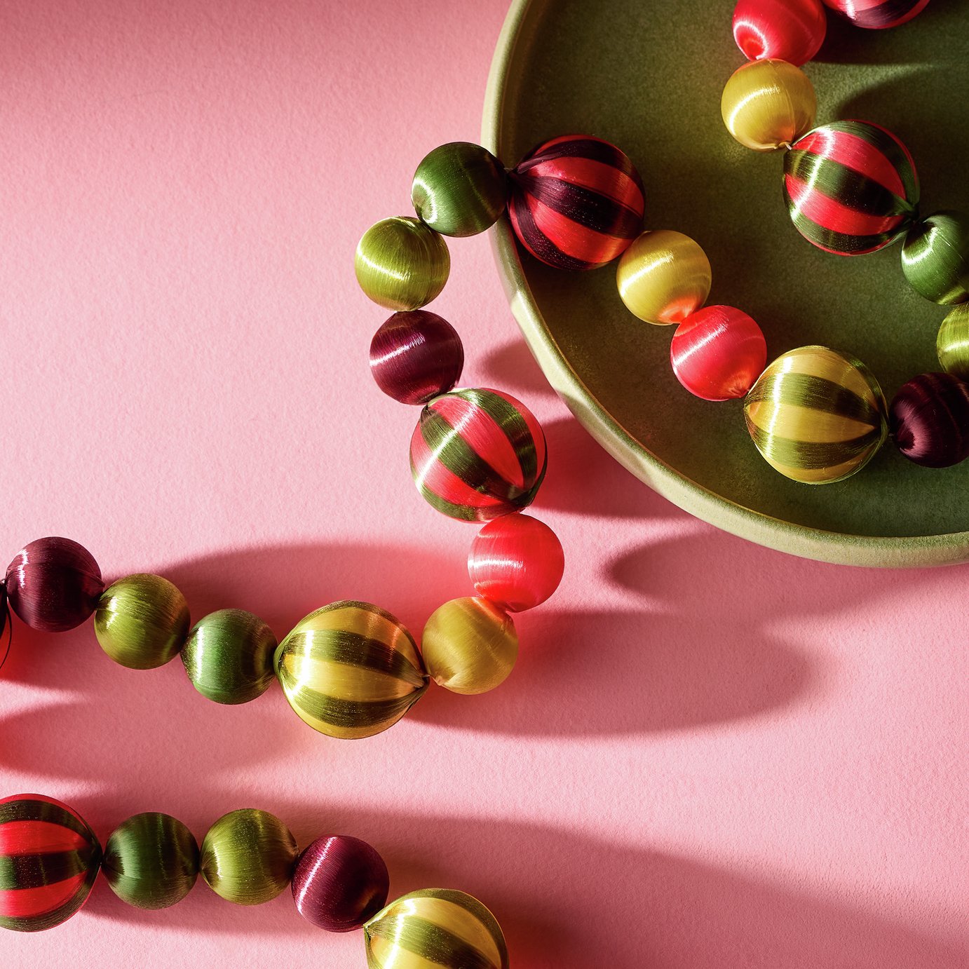 Habitat Satin Thread Bauble Christmas Garland