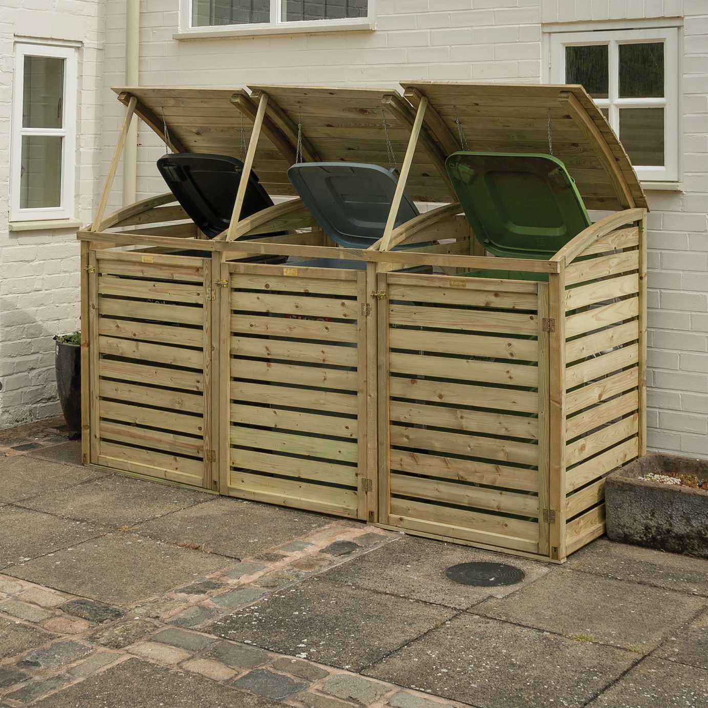 Rowlinson 3 x 240L Classic Triple Bin Store