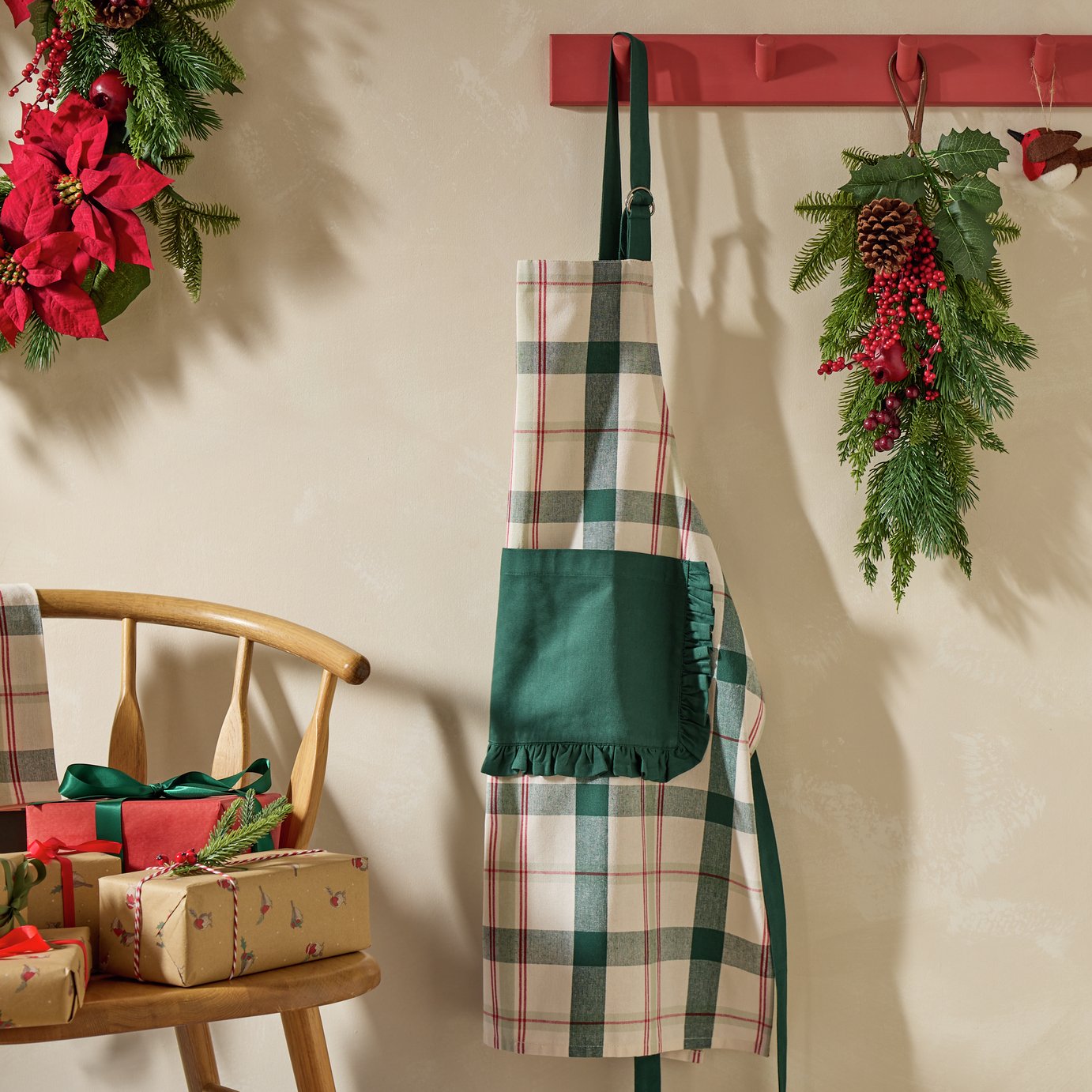 Argos Home Gingham Apron - Green