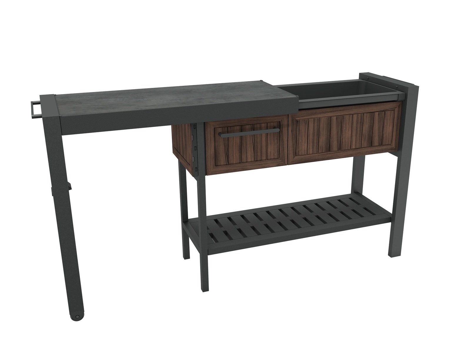 Keter Extendable Resin Hosting Station - Wood Effect