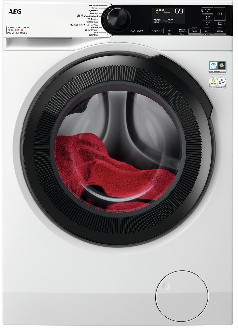 AEG Series 7000 LWR7314L4B 11KG/7KG 1400 Spin Washer Dryer - White