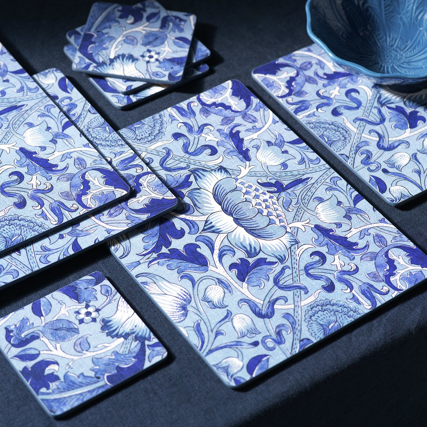 Habitat x Morris & Co. Inky Set of 4 Placemats & Coaster Set