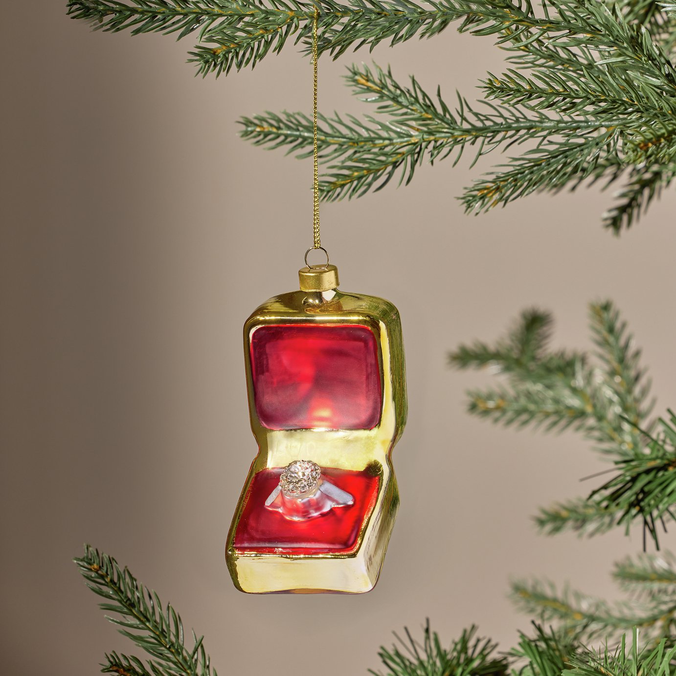Argos Home Engagement Ring Box Hanging Christmas Ornament