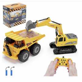 CMJ RC Cars Digger and Dumper Truck Set