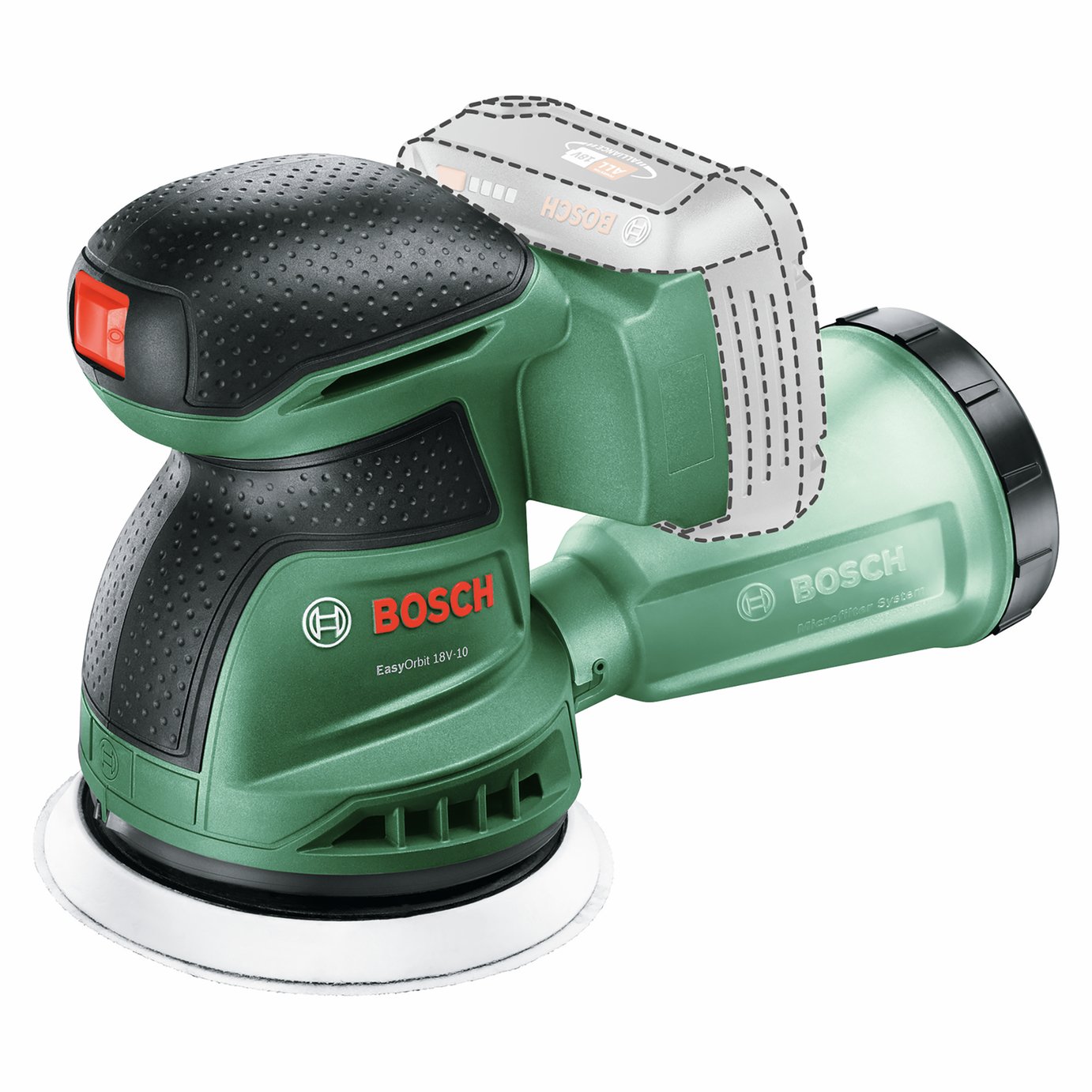 Bosch EasyOrbit 18V-10 Cordless Random Orbital Sander - 18V