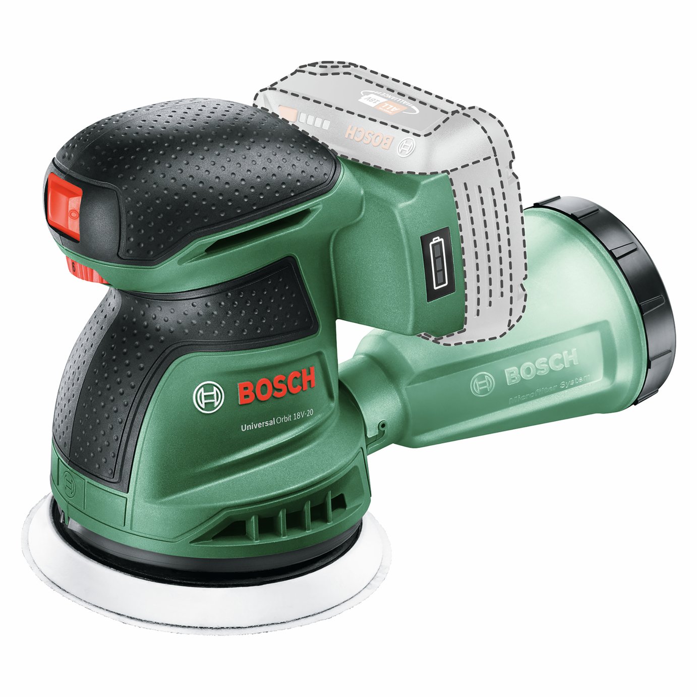 Bosch UniversalOrbit 18V-20 Cordless Random Orbital Sander - 18V
