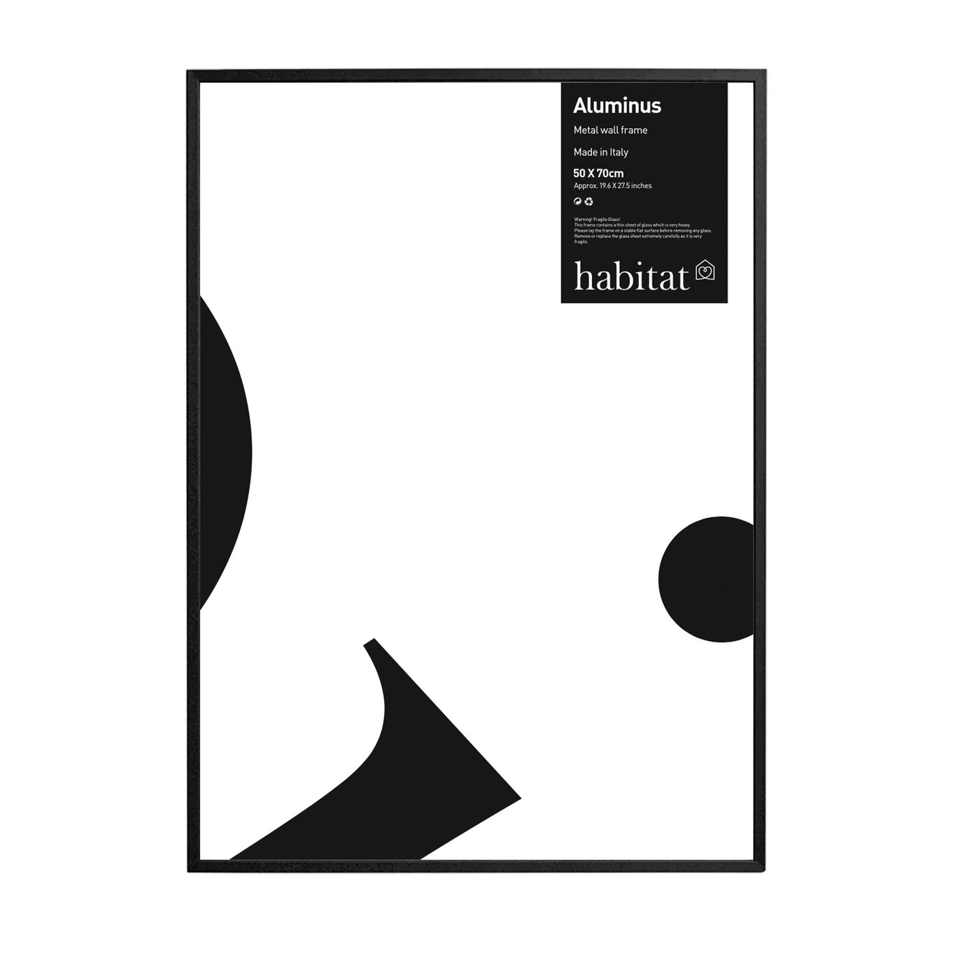 Habitat Aluminus Black Metal Picture Frame -  50X70cm