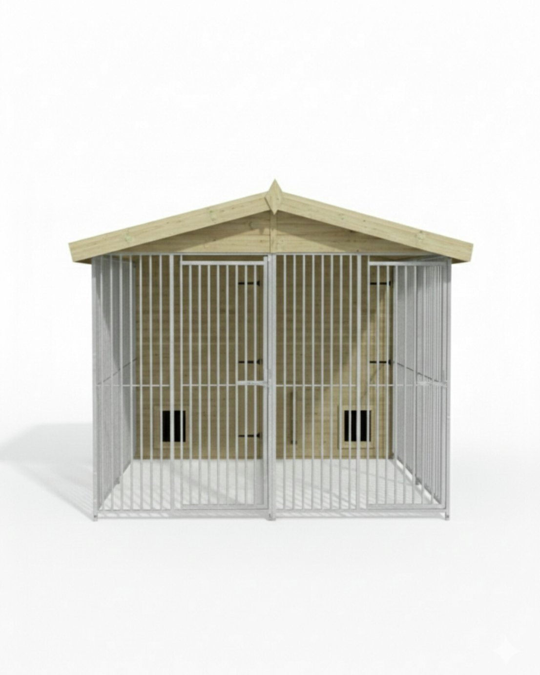Benchmark Kennels Premium Double Wooden Dog Kennel - 8 x 10ft