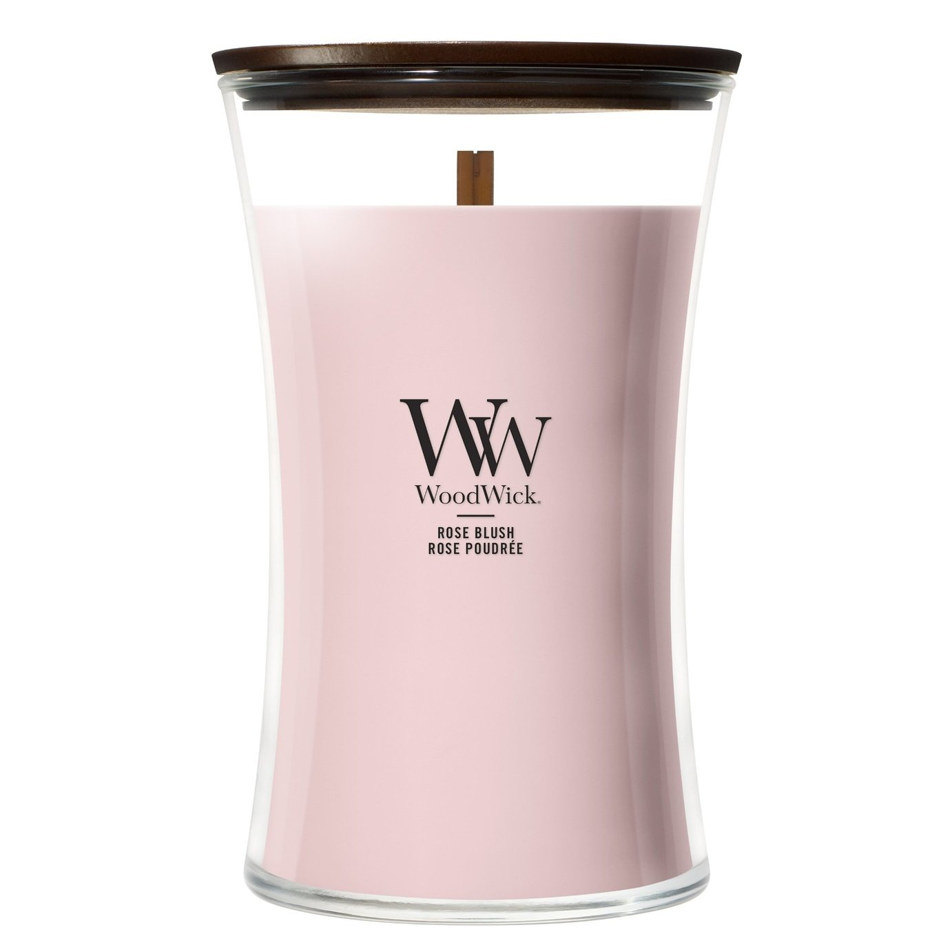 WoodWick Large Hourglass Jar Candle - Rose Blush 