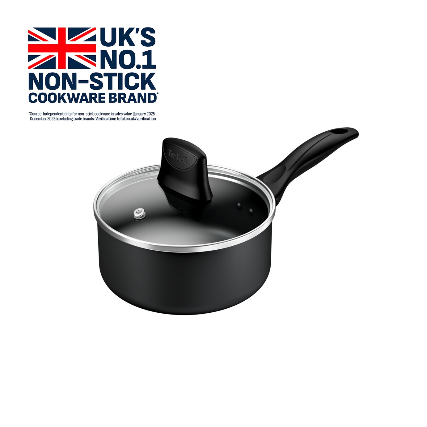 Tefal Extra Non-Induction 20cm Aluminium Sauce Pan with Lid