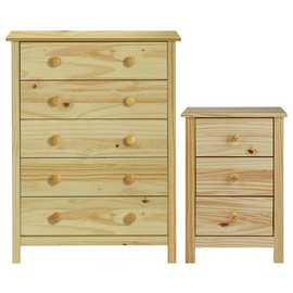 Argos Home Scandinavia Bedside & 5 Drawer Chest Set