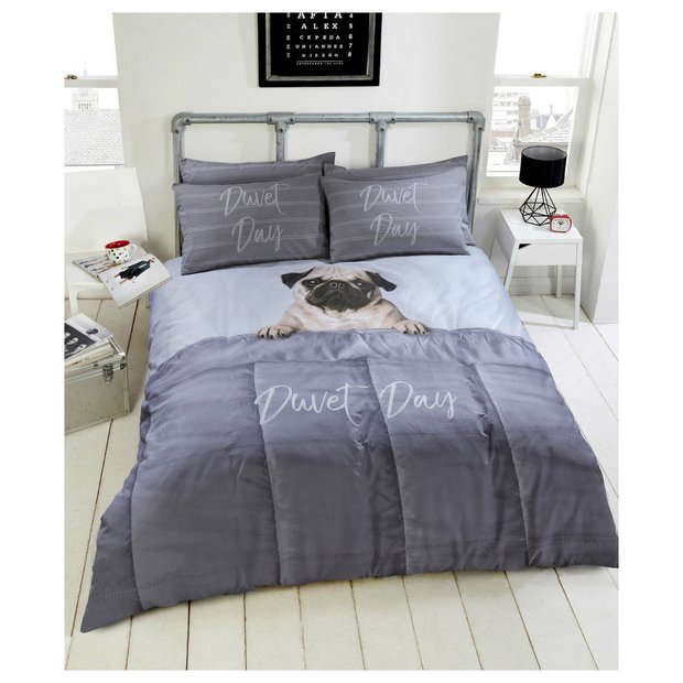 Buy Argos Home Daytime Pug Bedding Set Double Duvet Cover
